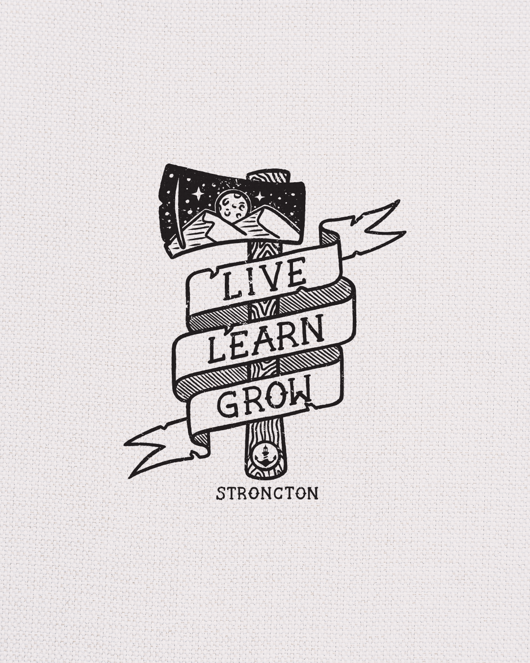 Live Learn Grow Organic T-Shirt - Vintage White