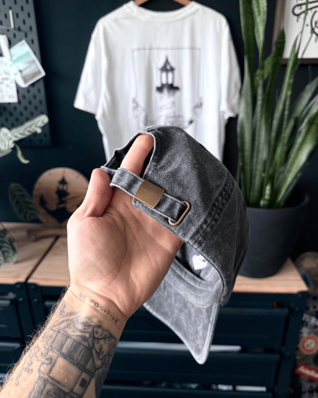 Logo Stitch Low Profile Cap - Vintage Black