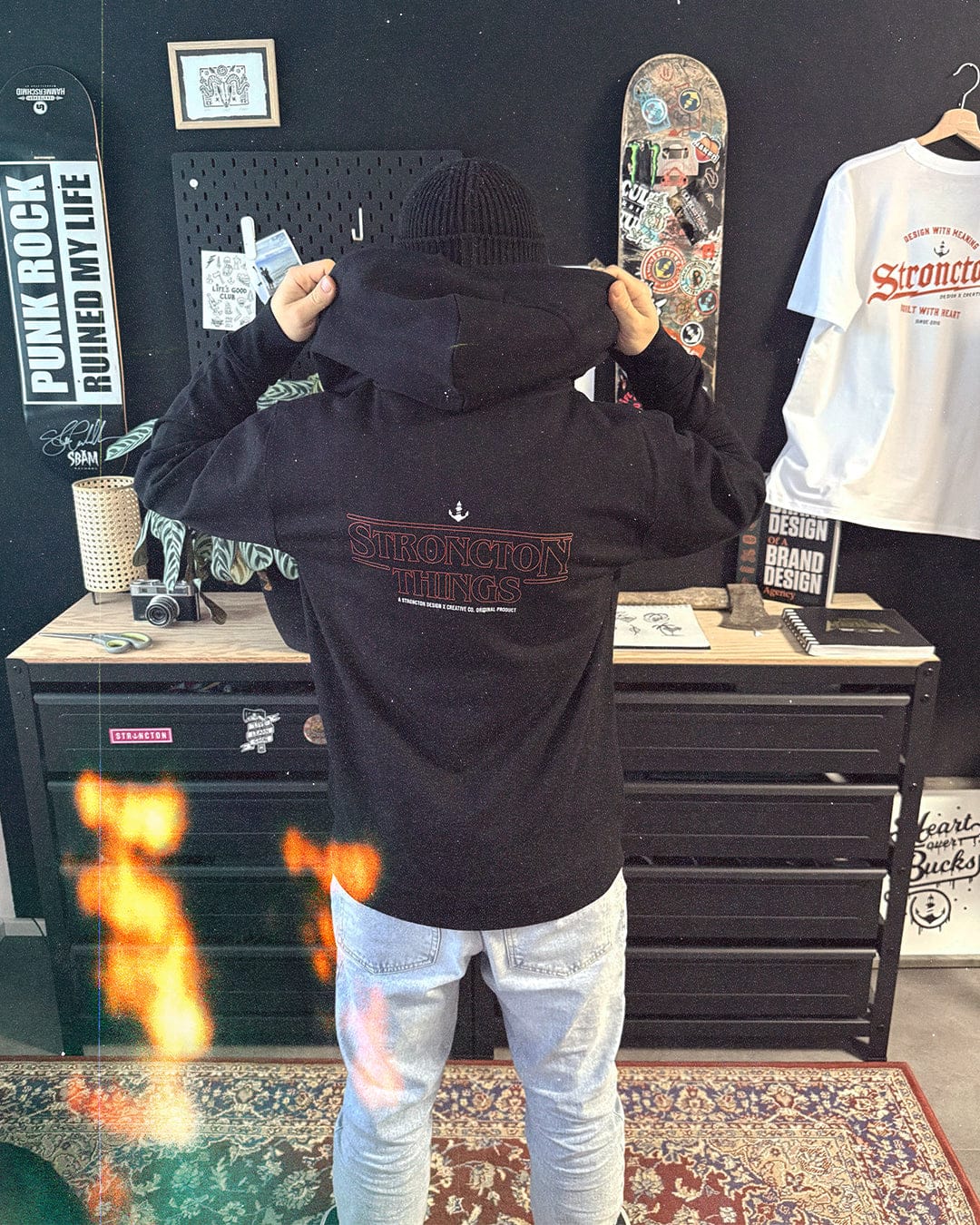 Stroncton Things Organic Zip Hoodie - Black