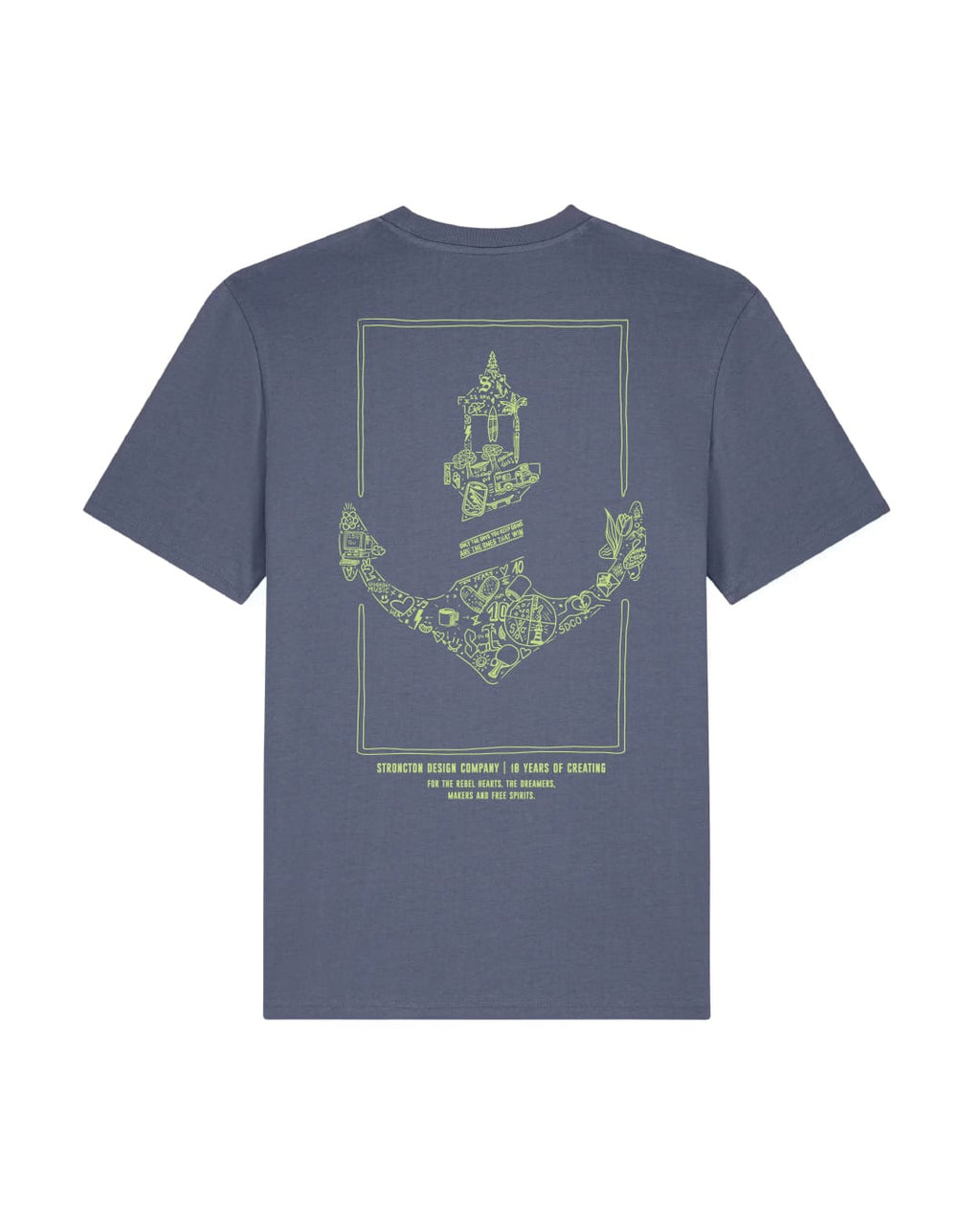 10 Years Crew Organic Shirt - Blue Grey