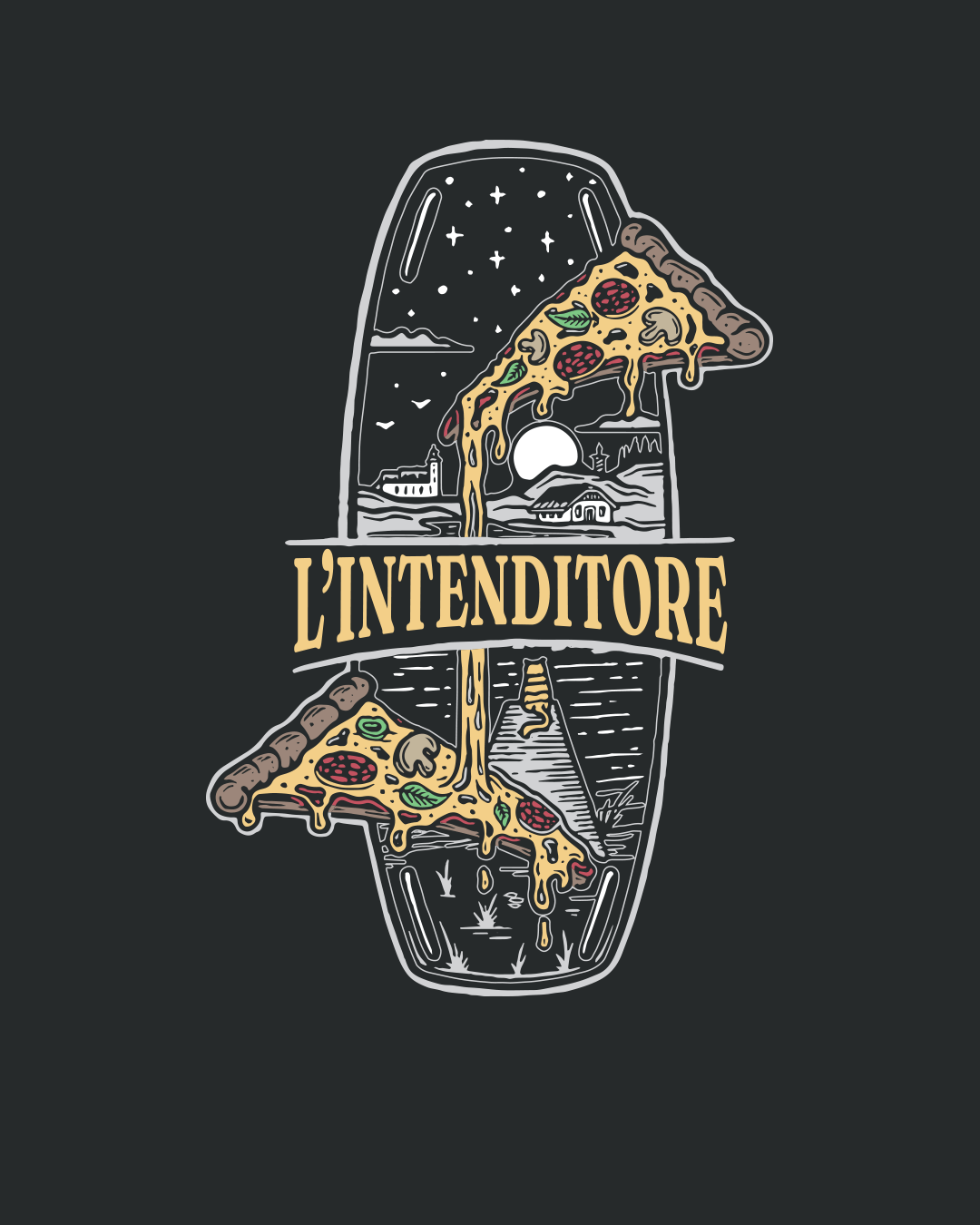 L&#39;Intenditore Pizza Pocket - Organic T-Shirt - Black