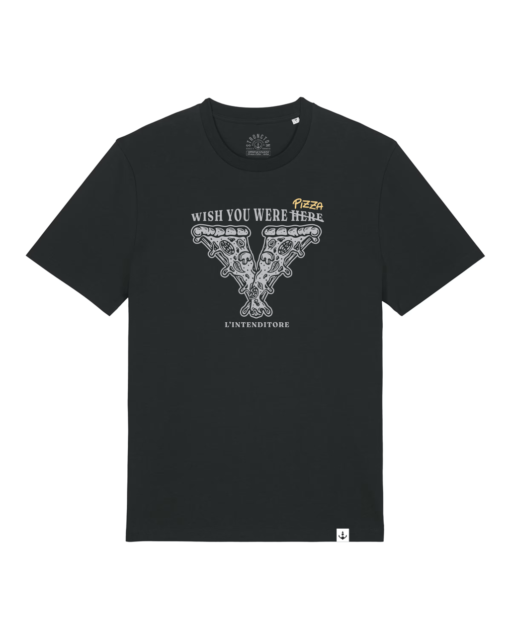 L&#39;Intenditore Wish You Were Pizza - Organic T-Shirt - Black