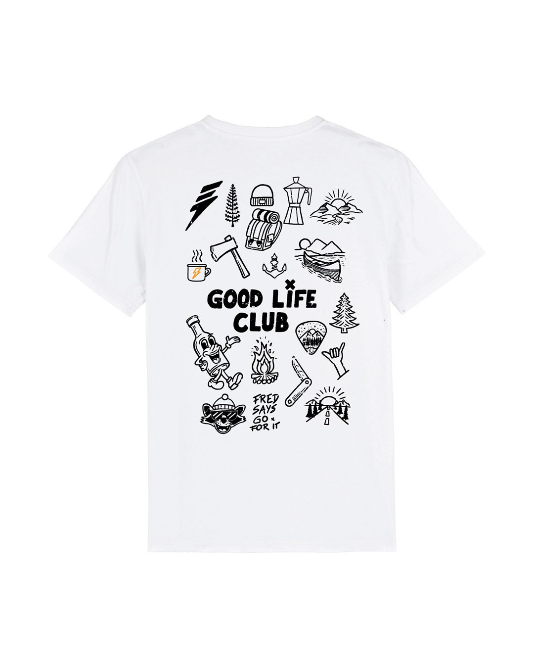 Good Life Club T-Shirt - White / Orange