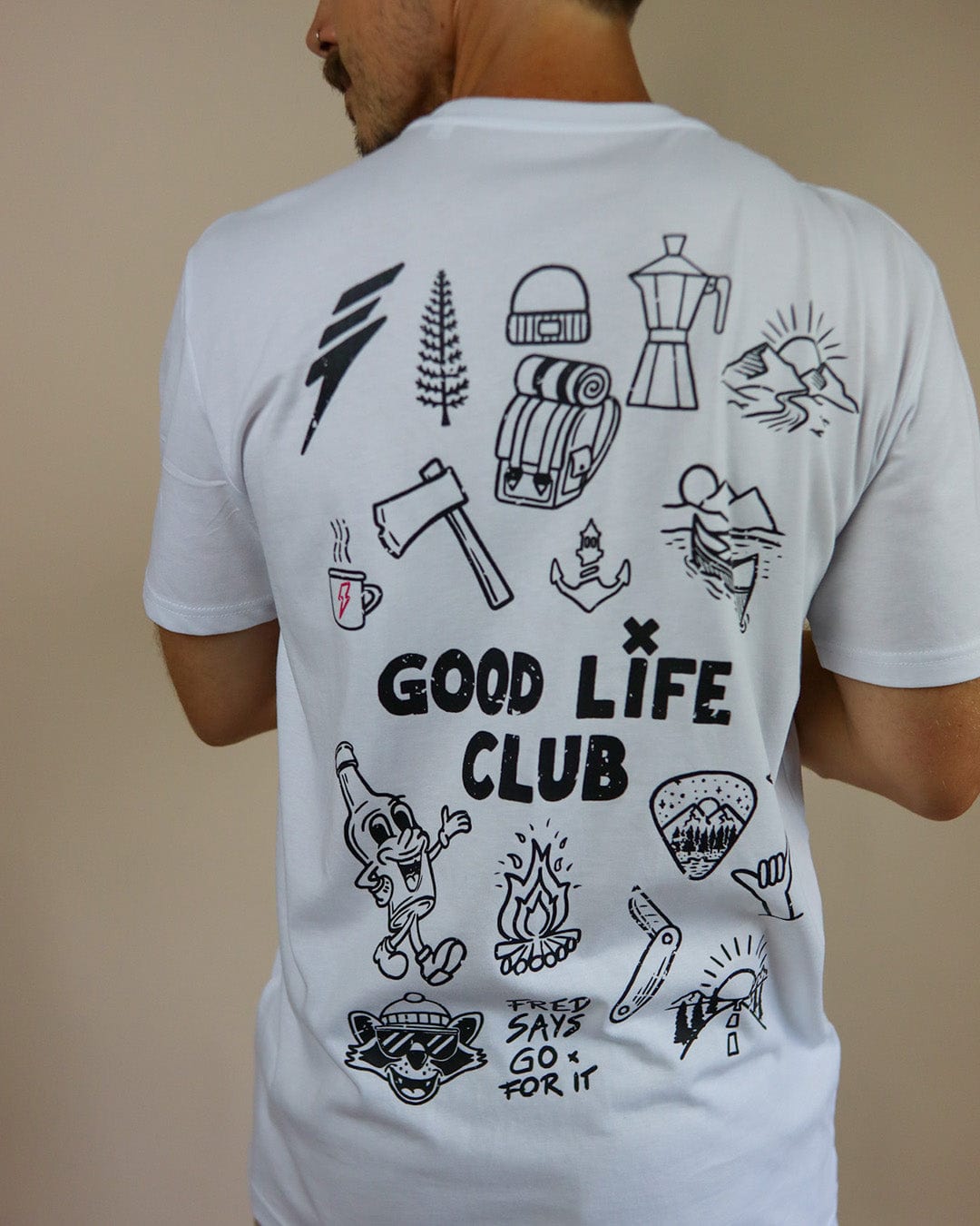 Good Life Club T-Shirt - White / Pink