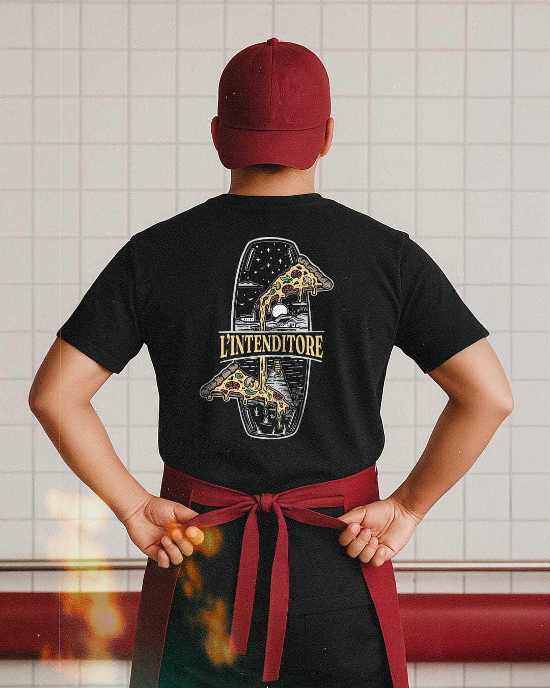 L&#39;Intenditore Pizza Pocket - Organic T-Shirt - Black