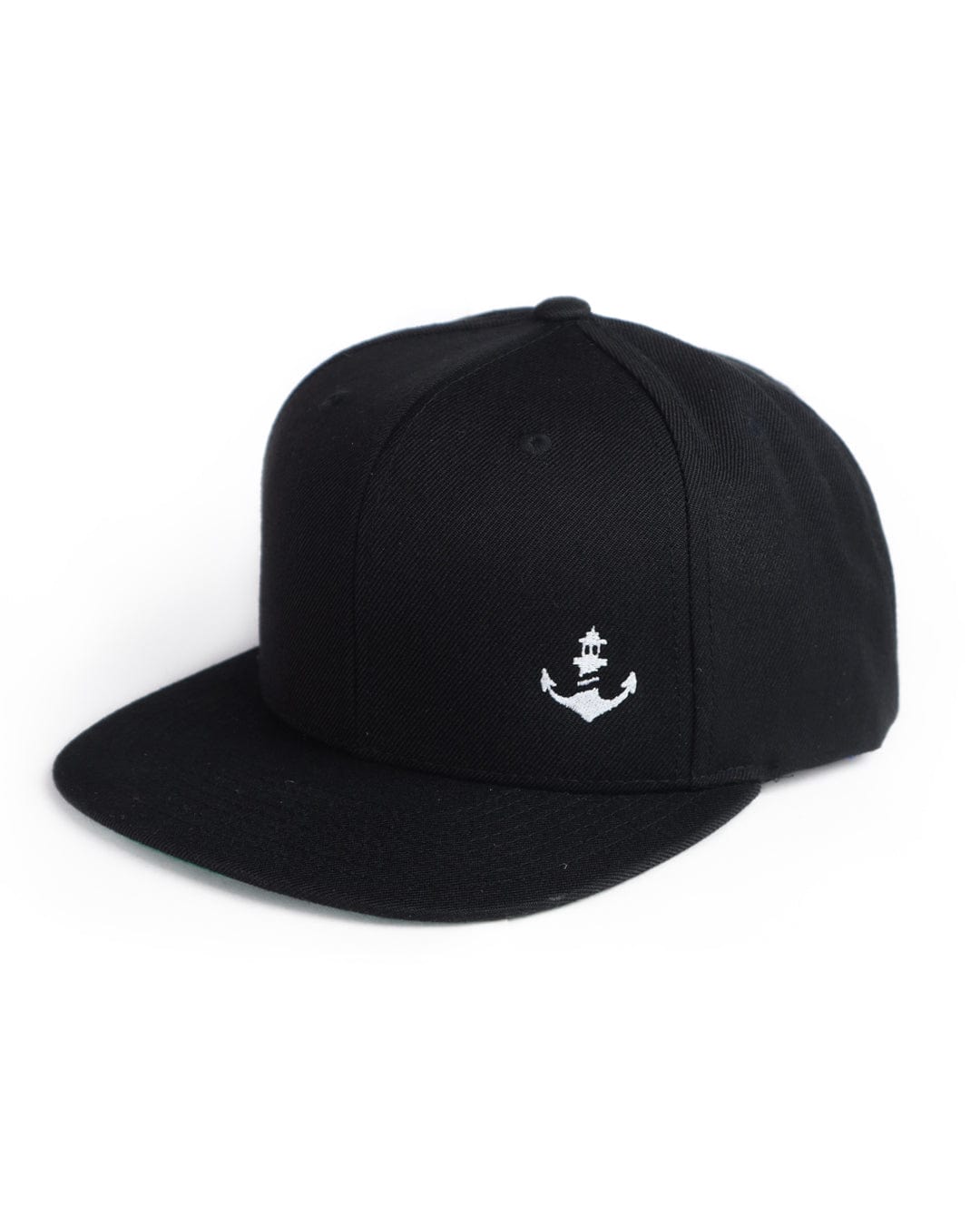 Logo Stitch Snapback Cap - Black/Black
