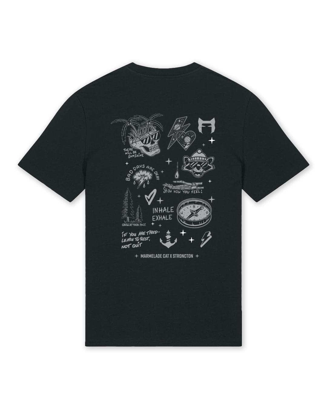 Marmelade Cat x Stroncton Organic T-Shirt  - Black