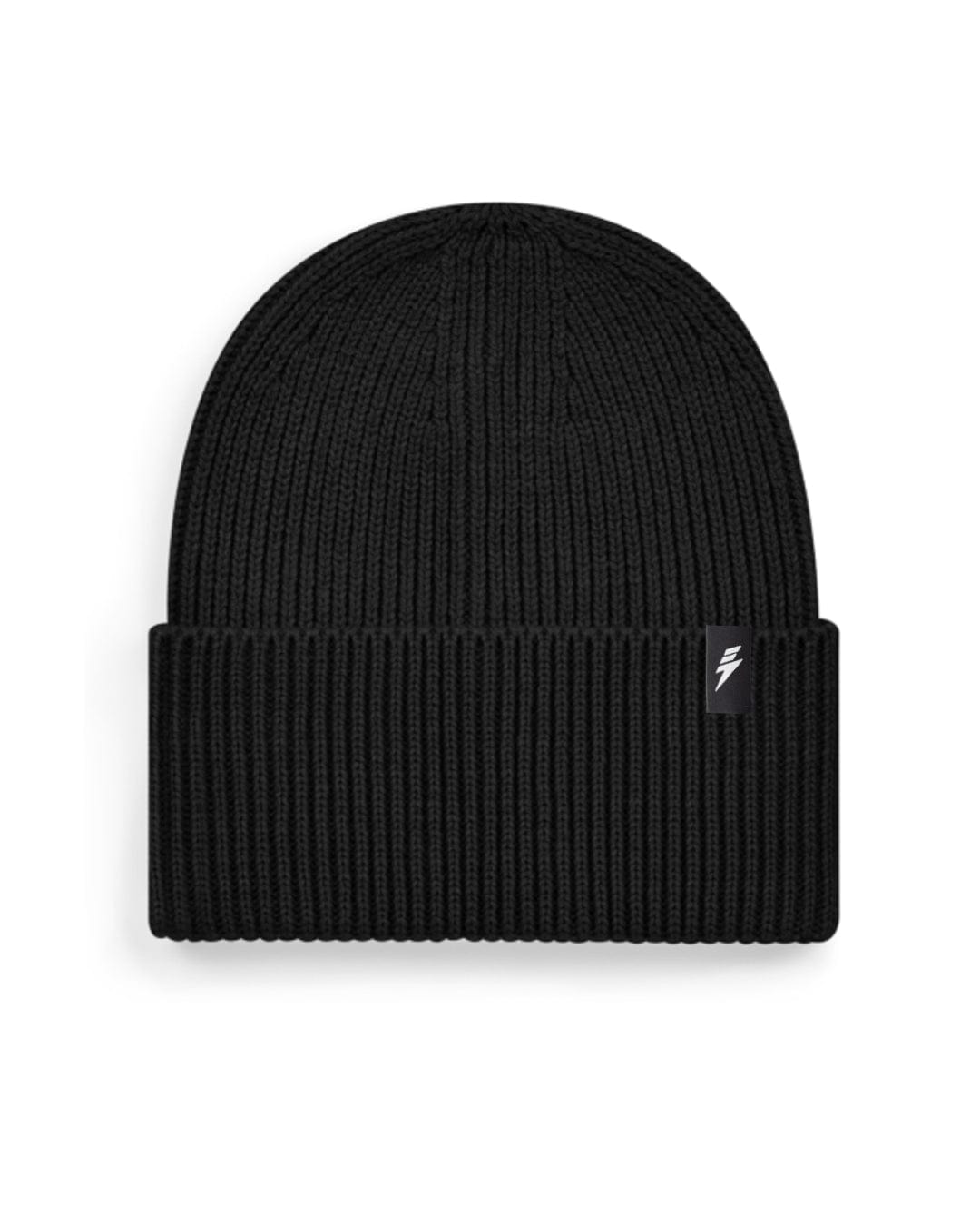 Flash Oversized Cuffed Beanie - Black