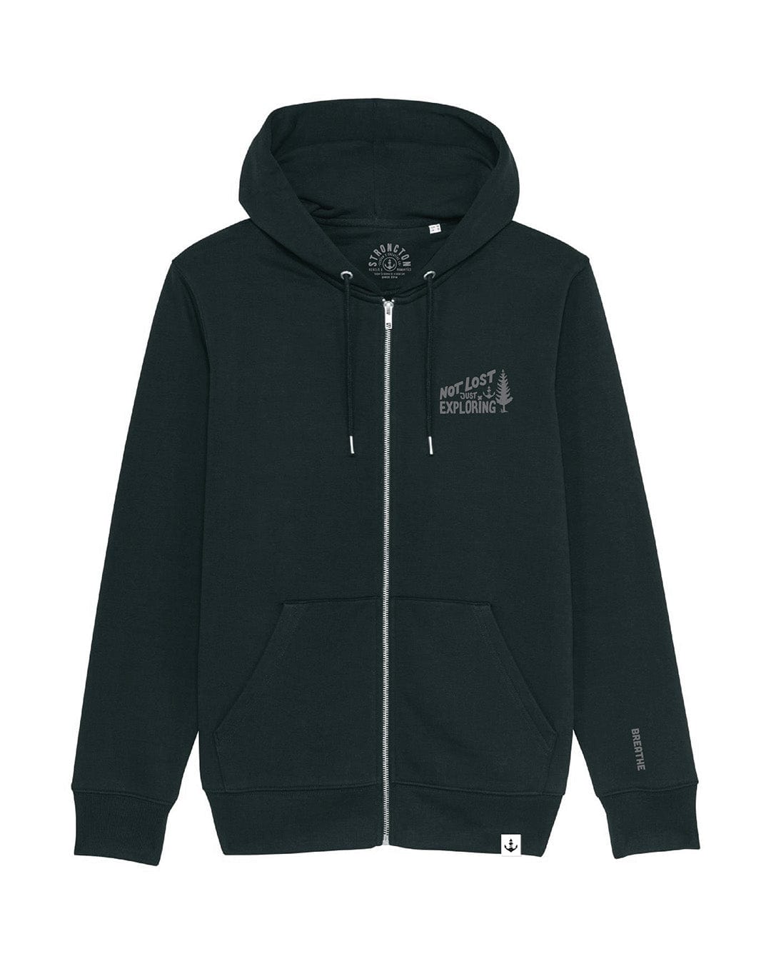 Not Lost Zip Hoodie - Black