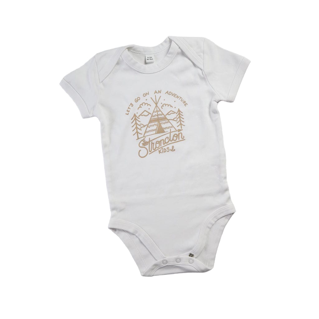 Go On Adventure Baby Body (White)