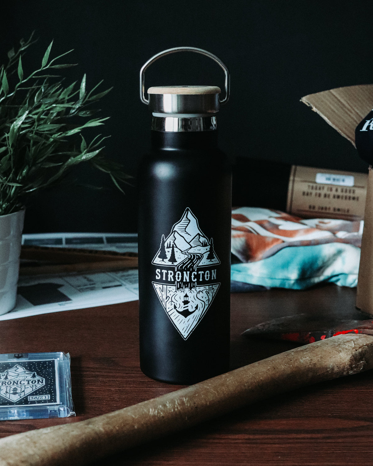 Flow Like A River Thermo Bottle (Black)